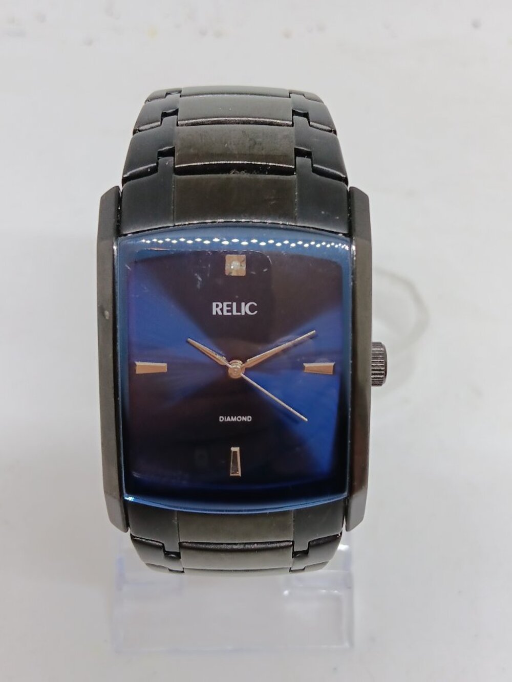 Relic ZR77204 Men's 35mm x 47 mm Blue Dial S/Steel Quartz Watch NEW BATTERY - Picture 3 of 11